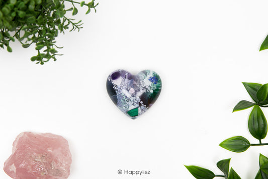 Orgonite Heart - Malachite, Lapis Lazuli & Amethyst - Top