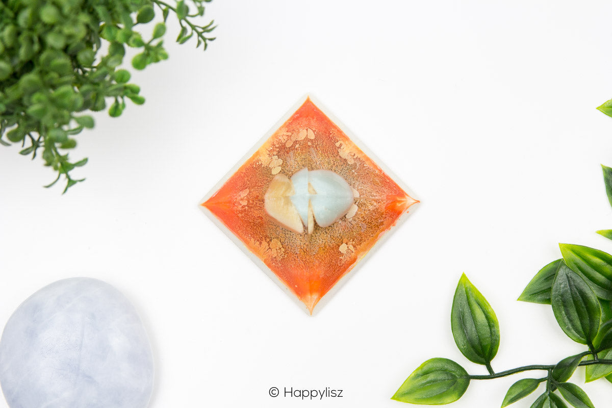 Orgonite Pyramid - Amazonite & Orange Calcite - Top