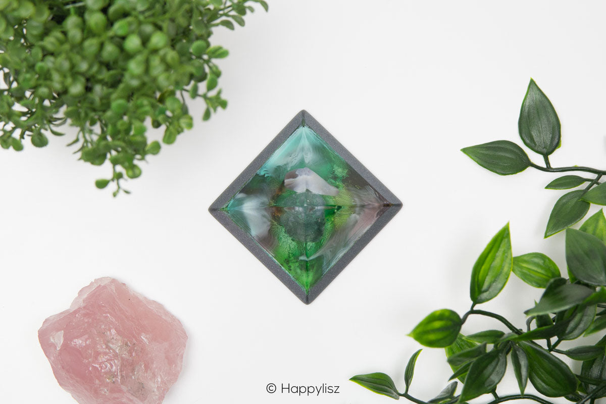 Orgonite Pyramid - Botswana & Agate Moss Agate - Top