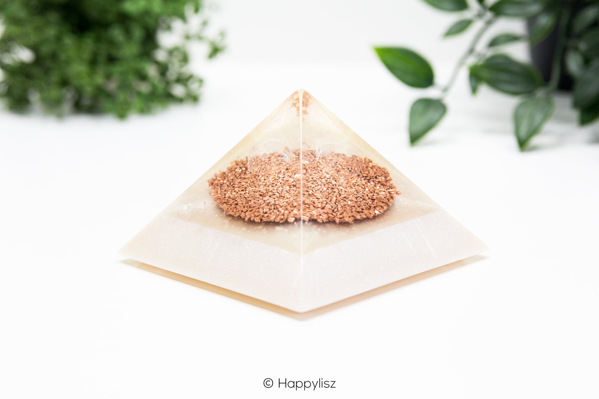 Orgonite Pyramid - Clear Quartz - 9x9cm - Front