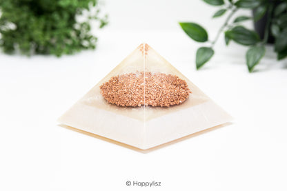 Orgonite Pyramid - Clear Quartz - 9x9cm - Front