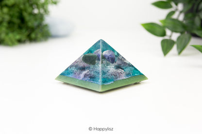 Orgonite Pyramid - Moss Agate & Sodalite - Front