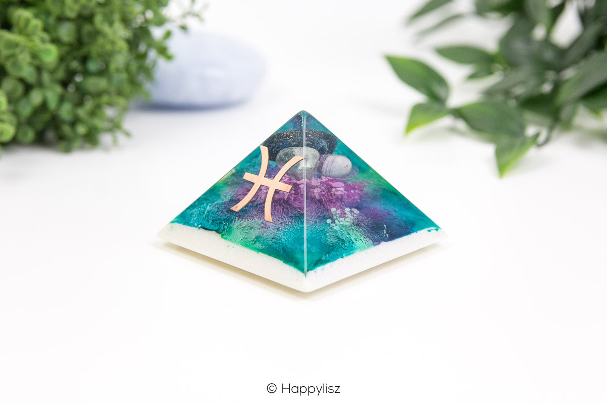 Orgonite Pyramid - Pisces - No. 1 - Side