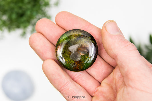 Pocket Orgonite - Carnelian, Green Aventurine & Rose Quartz - Round - In Hand