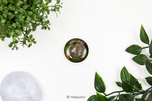 Pocket Orgonite - Carnelian, Green Aventurine & Rose Quartz - Round - Top