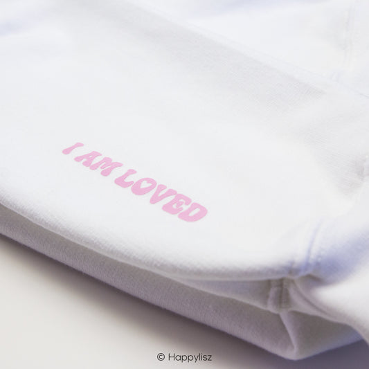 You Are Loved - Hoodie - White - Sleeve Text